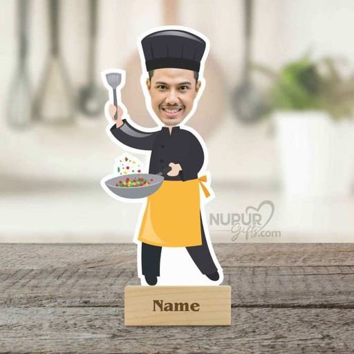 [cari6] Custom Chef Caricature Photo Stand