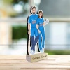 Custom Cricketer Caricature Photo Stand for Couples - Personalized Cricket Gif 2