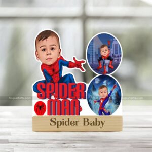 Personalized Spider Baby Caricature Photo Stand - Custom Kids Gift 1