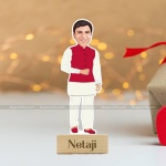 Patriotism with a Personalized Netaji Caricature Photo Stand 1