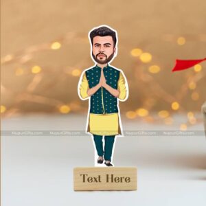 Personalized Kurta Caricature Photo Stand for Men - Unique Gift Idea 1