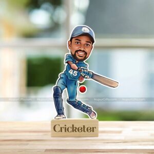 Male Cricketer Caricature Photo Stand 1