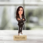 Boss Lady | Custom Business Woman Caricature Photo Stand Gift 1