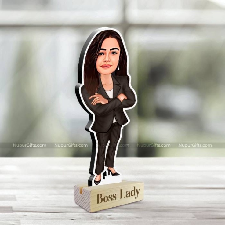 Boss Lady | Custom Business Woman Caricature Photo Stand Gift 2