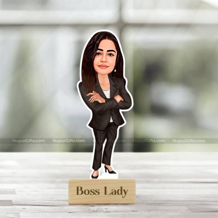 Boss Lady | Custom Business Woman Caricature Photo Stand Gift 1