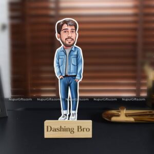 Customizable Dashing Brother Caricature Stand – Ideal Gift for Siblings