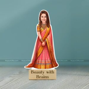 1 Beauty with Brains Caricature Phot Stand Gifts