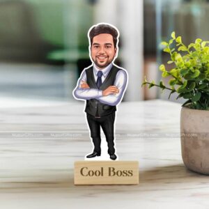 1 Cool Male Boss Caricature Photo Stand Gift