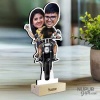 2 Couple on Bike Caricature Photo Stand