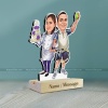 2 Female Baker-Male Tabel Tennis Player Caricature