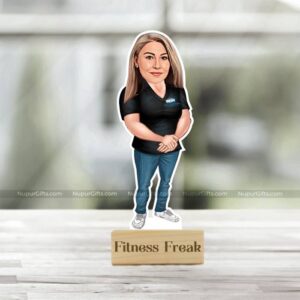 1 Personalized Gym Lady Caricature: Ideal Fitness Enthusiast Gift