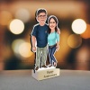 Happy Anniversary Couple Caricature Photo Stand 2