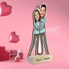 Happy love couple caricature photo stand 2