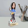 2 Female Artist Caricature Photo Stand