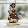 2 Male Police Officer Caricature Photo Stand