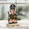 2 baby police officer caricature photo stand