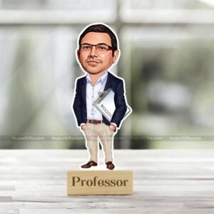 Custom Caricature Photo Stand with Formal Attire - Replace with Your Face 1