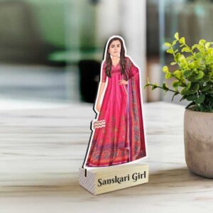 2 Sanskari Girl Caricature Gift Stand