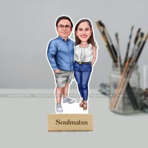 1 Soulmate Couple Caricature Photo Stand Gift