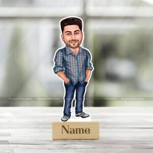 Personalized Stylish Man Caricature Photo Stand 1