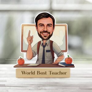 1 Custom Teacher Caricature Photo Stand: A Fun Tribute to Your Favorite Educator