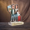 2 Travel Partners Caricature Photo Stand Gift