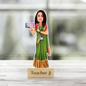 Personalized Female Professor Caricature Photo Stand – Unique Teacher Gift 1