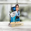 2 Custom Caricature Photo Stand: Celebrate the Workaholic Woman in Your Life
