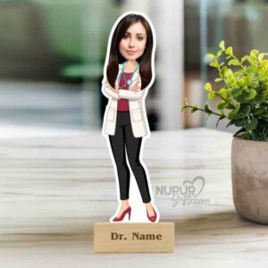 1 Female doctor Standing Caricature Photo Stand