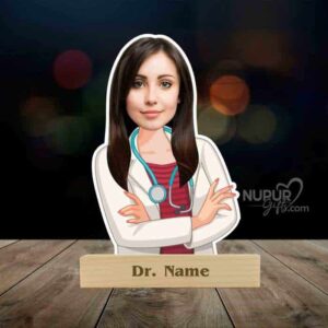 1 Lady Doctor Caricature Photo Stand