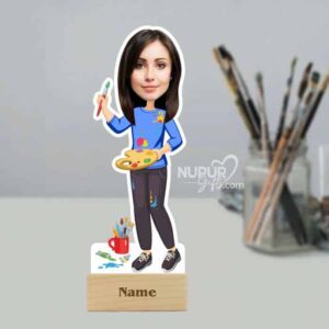 1 Female Artist Caricature Photo Stand