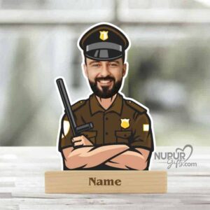 1 Police Male Officer Caricature Photo Stand