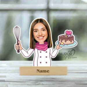 1 Lady Baker Caricature Photo Stand