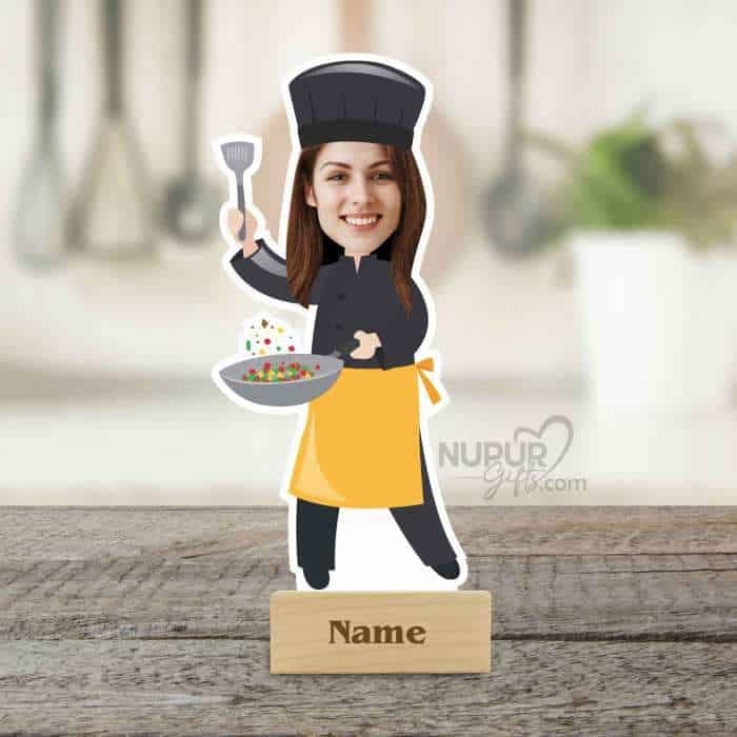 1 Female chef custom caricature for her