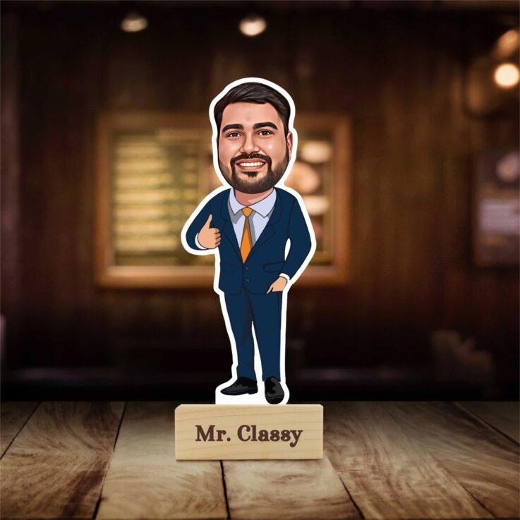 1 Perfect Classy Man Caricature Photo Stand Gift