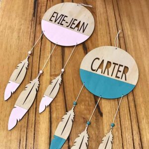 Personalized Name Dream Catcher Wall Hanging, Custom Dream Catcher for Kids, Baby Shower Gift