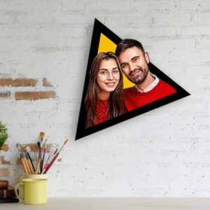 Custom Geometric Wooden Wall Art Couple Gift