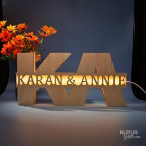 Personalized Night Light Lamp with Wooden Alphabets and Custom Name for Nurseries