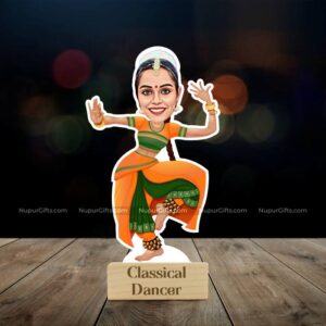 Indian Classical Dancer Caricature Photo Stand | Gift For Her 1