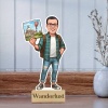 Custom Travel Caricature Stand - Personalized Gift for Travel Enthusiasts
