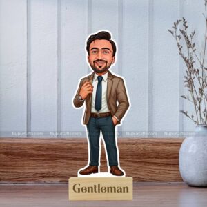 Gentleman caricature photo stand for him 1