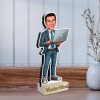 It Employee worker cartoon caricature stand gift for him 2