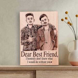 Custom Engraved Wooden Photo Frame, Best Friend Gift Idea