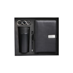 Stylish Oscar Gift Set: Includes Black Brew Mug, Voila Diary, Key Chain, and Point Pen 1