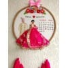 Bride & Groom Wedding Calendar Customized Handmade Embroidery Hoop with Tassels 2