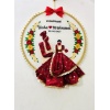 Couple Wedding Customized Handmade Embroidery Hoop with Save The Date 2