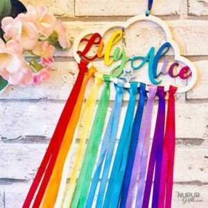 Handmade rainbow cloud dream catcher