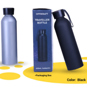 Premium Offikraft Traveller Bottle: Durable Metal with Matte Finish and 650 ML Capacity 1