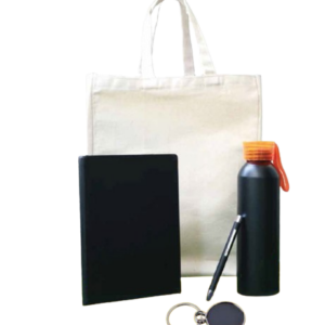 Premium Offikraft Delight Kit: Includes Canvas Bag, Traveller Bottle, Beta Pen, and Writ Notebook Ring Keychain 1