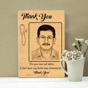 Engraved Wooden Customized Photo Frame for Doctor